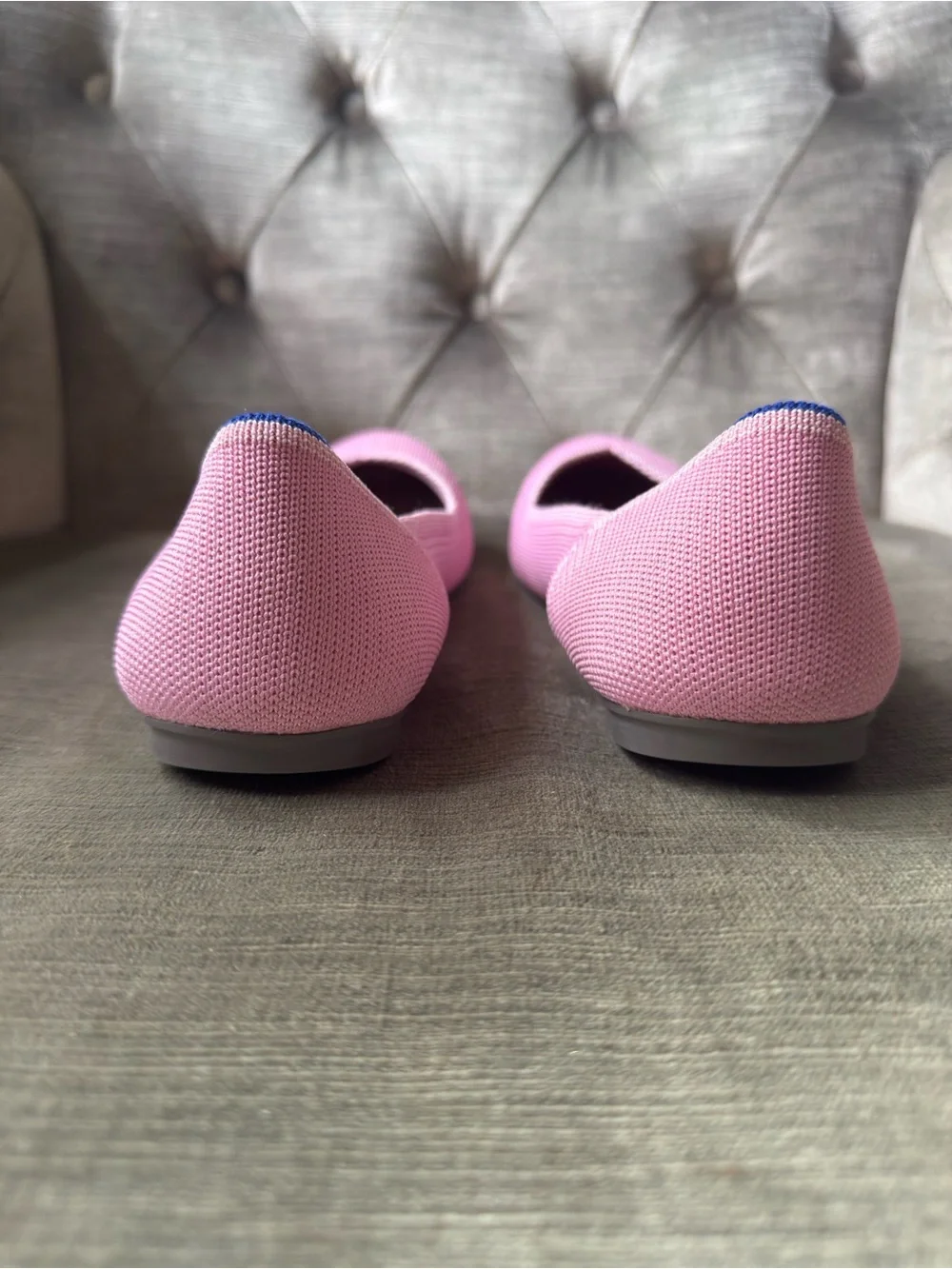 Rothys Begonia Pink Knit Round Toe Ballet Flats US Womens Size 8